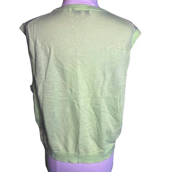 Tibi Skinlike Mercerized Wool Sleeveless Sweater Sz XL - Picture 9 of 9